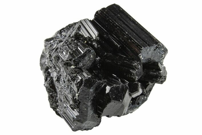 Terminated Black Tourmaline (Schorl) Crystal Cluster - Madagascar #295028